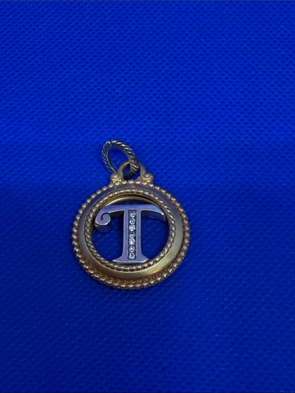 Brighton Gold-Tone 'T' Initial Pendant with Crystal Accents